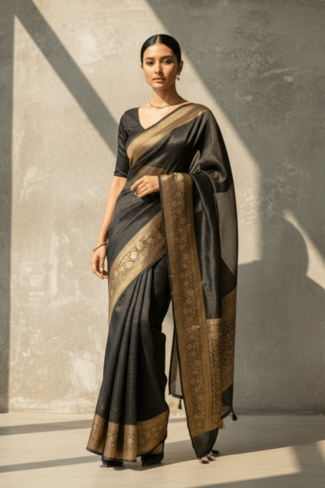 SHADOW OF GRANDEUR | Linen Silk | Indidha Saree