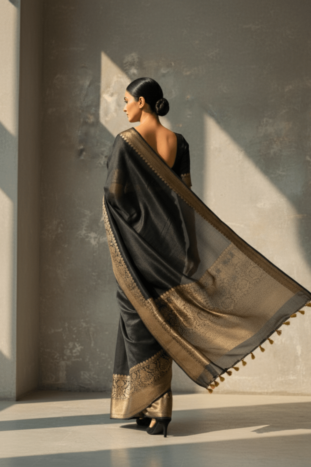 SHADOW ROYAL | Linen Silk | Indidha Saree