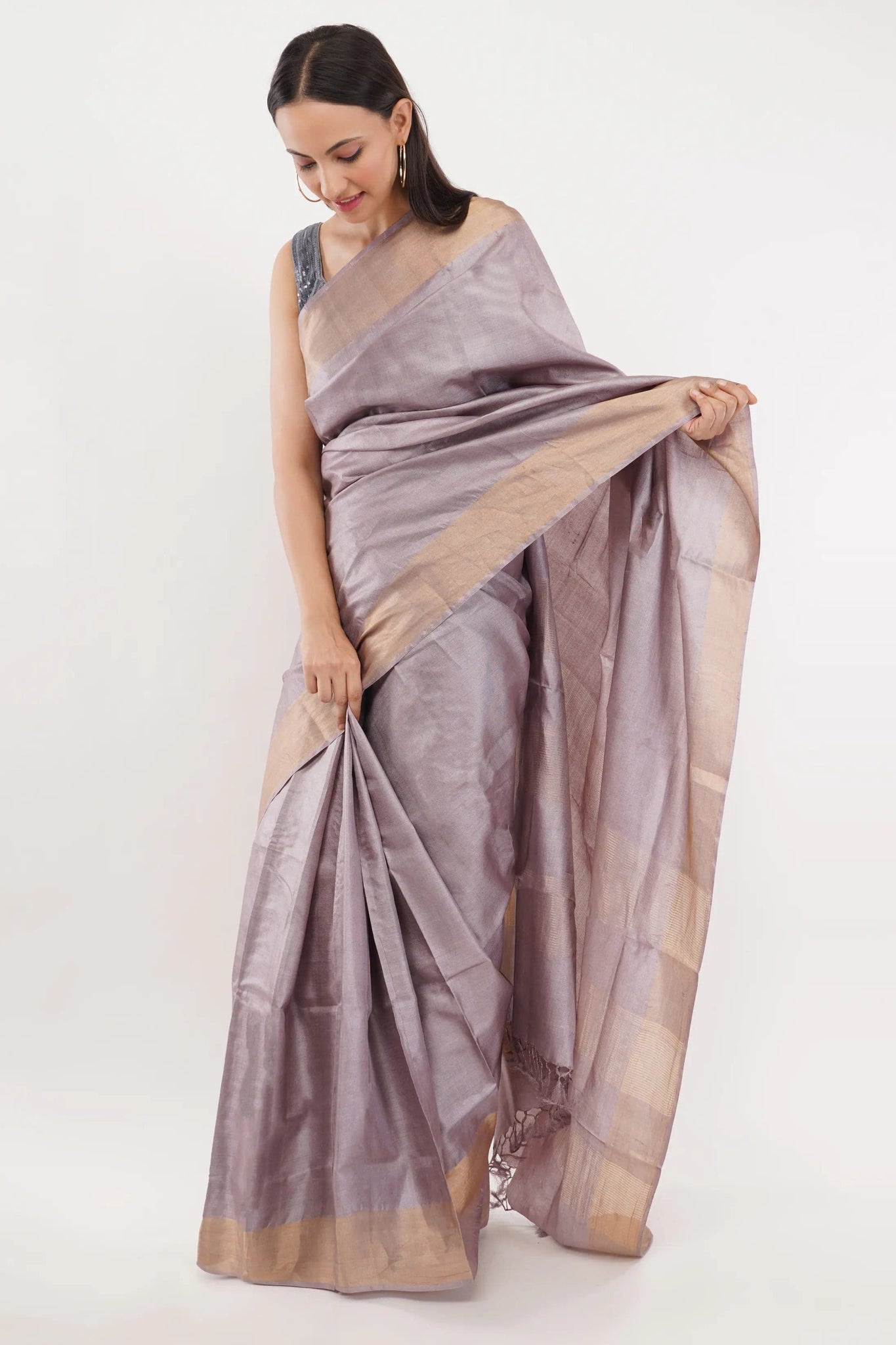 SMOKY SILK | Pure Chanderi Silk | Indidha Saree