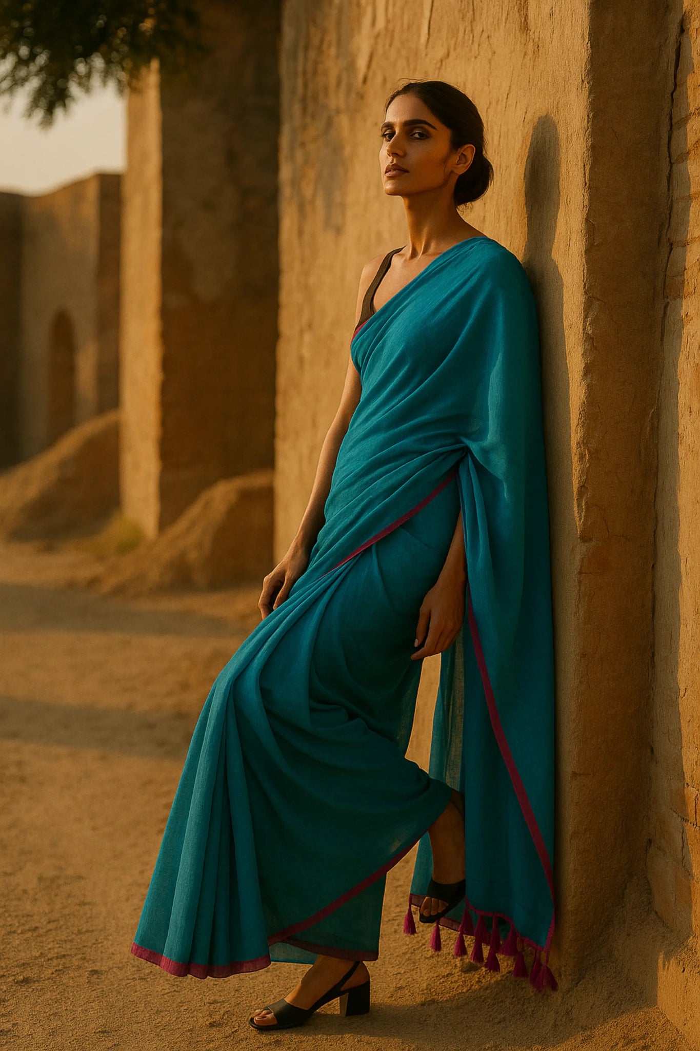 Soft Clash | Handloom Mul Cotton  | Indidha Saree