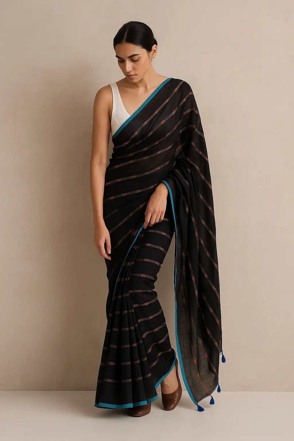 STARRY NIGHTFALL | Mul Cotton | Indidha Saree