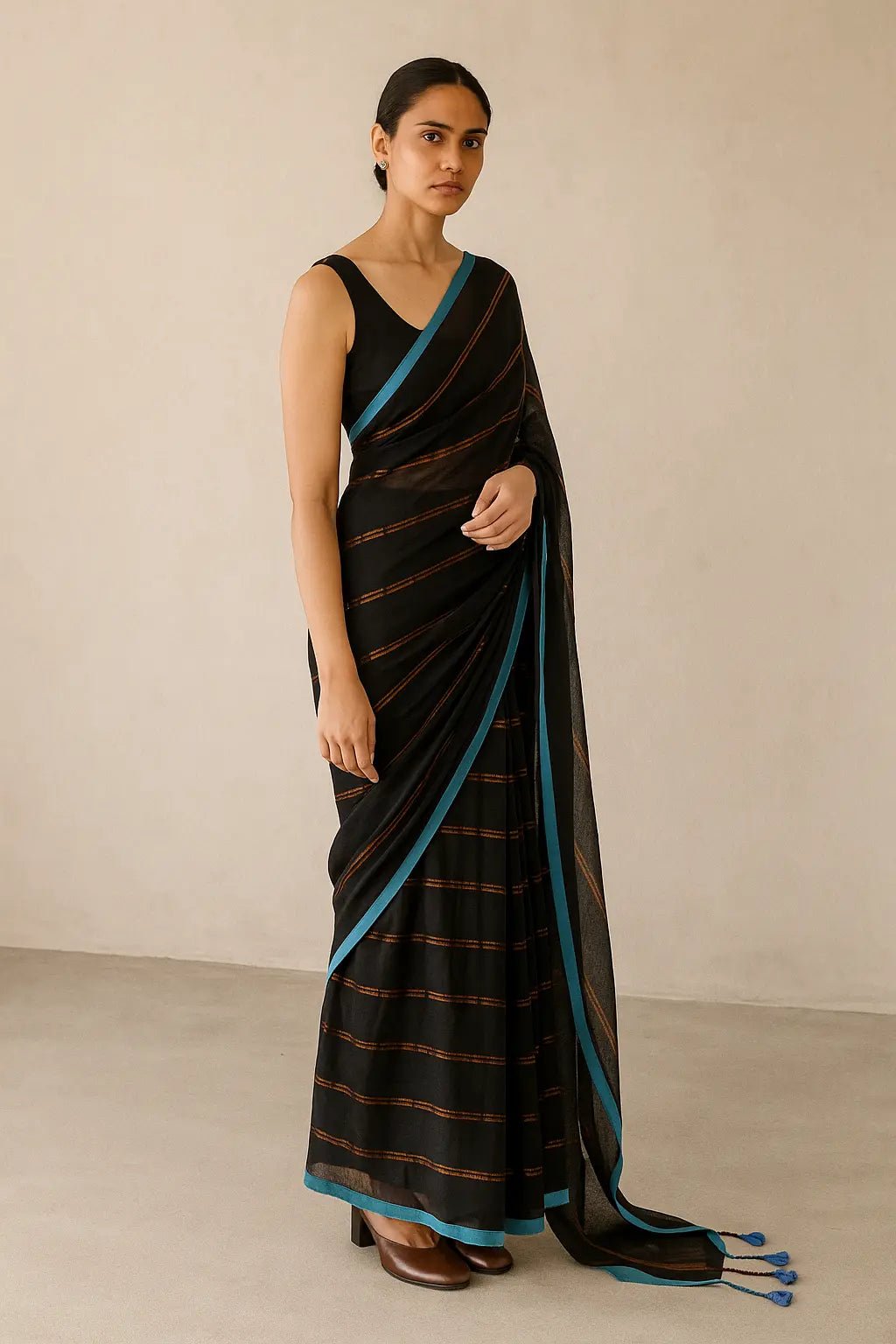 STARRY NIGHTFALL | Mul Cotton | Indidha Saree