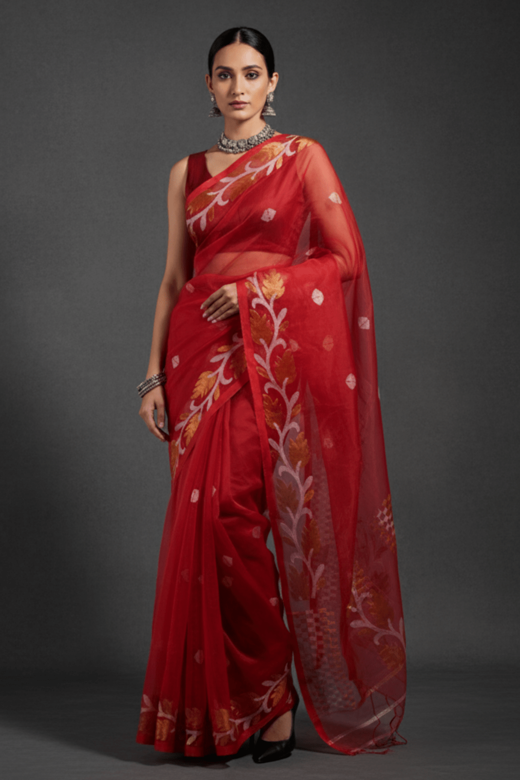 SUHANI SAAZ | Pure Muslin Jamdani | Indidha Saree