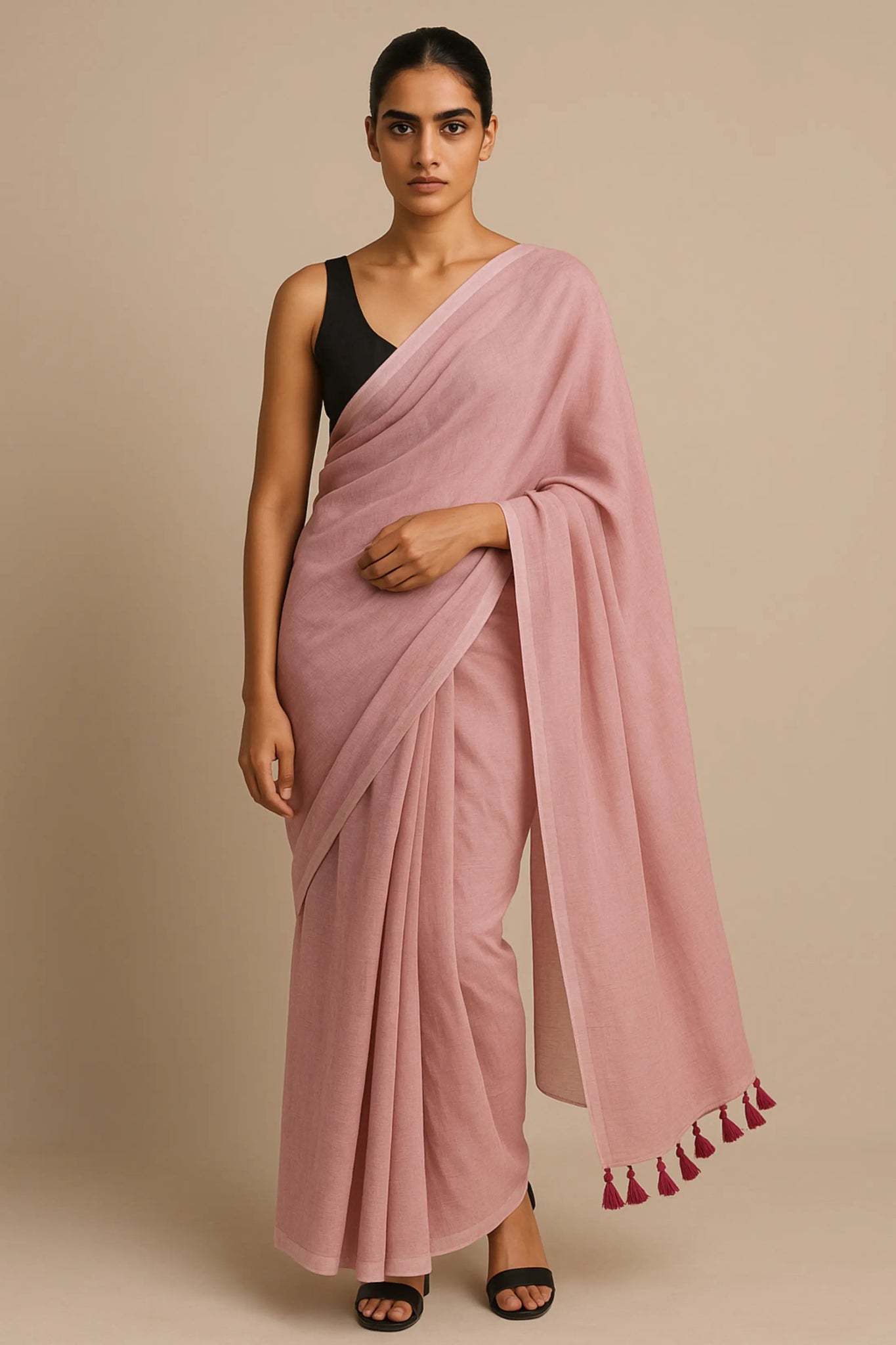 Tender Rage | Handloom Mul Cotton | Indidha Saree