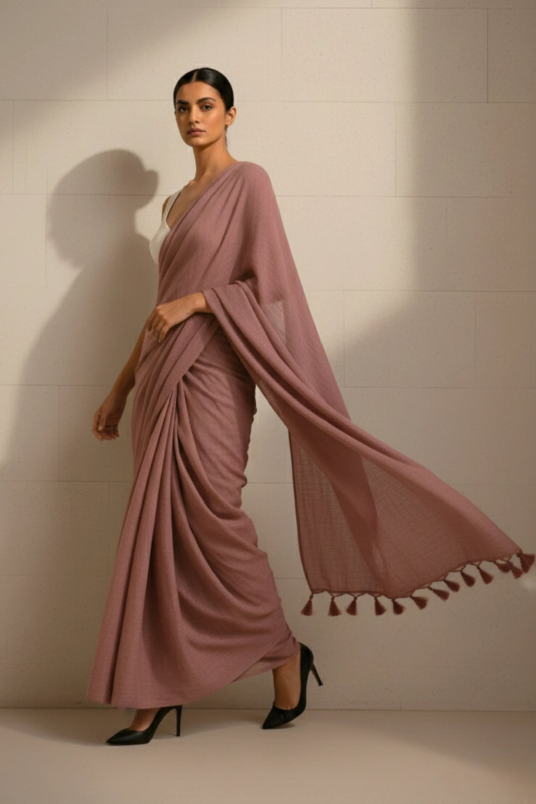 Twilight Lavender | Handloom Mul Cotton | Indidha Saree