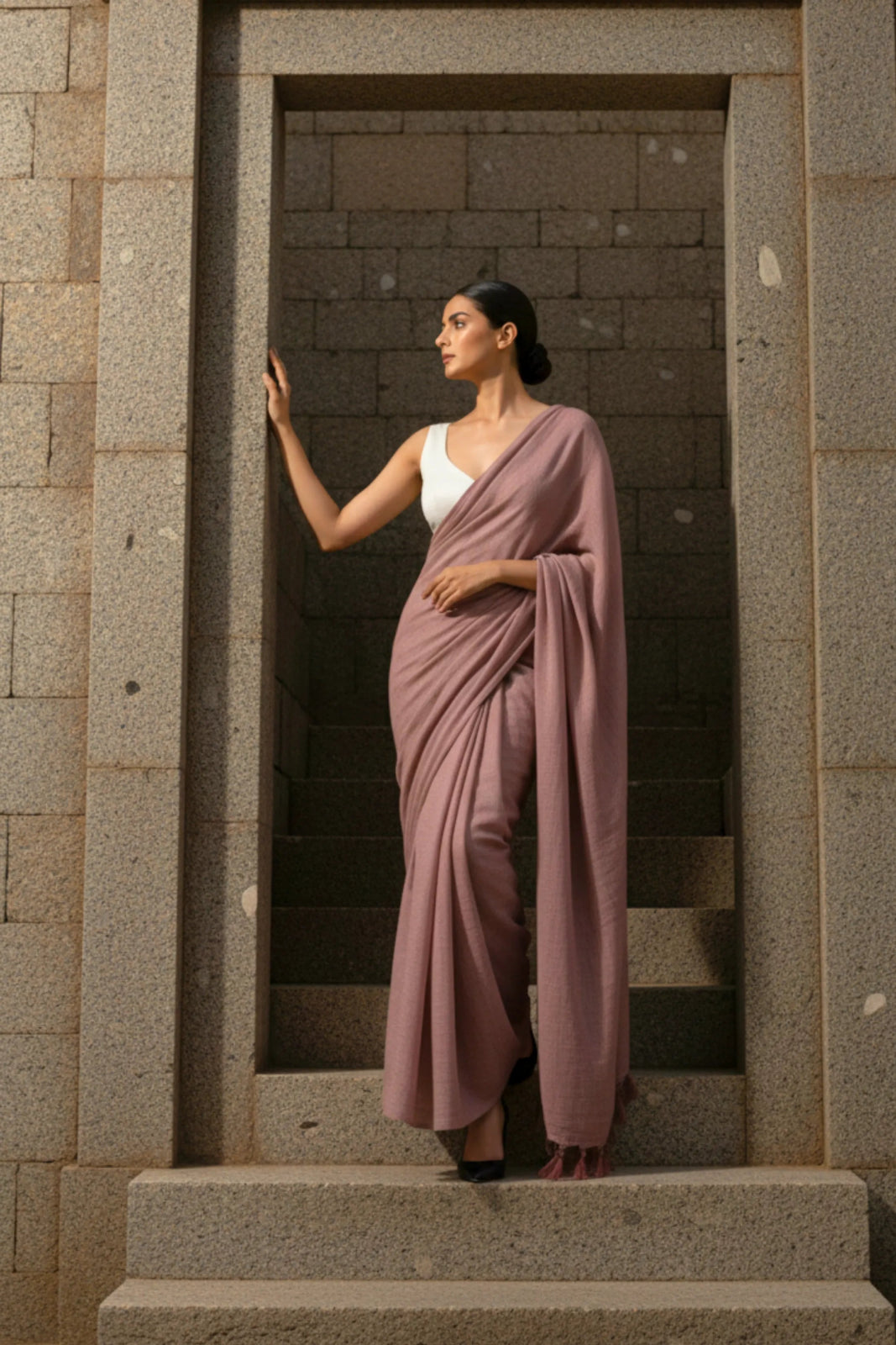 Twilight Lavender | Handloom Mul Cotton | Indidha Saree
