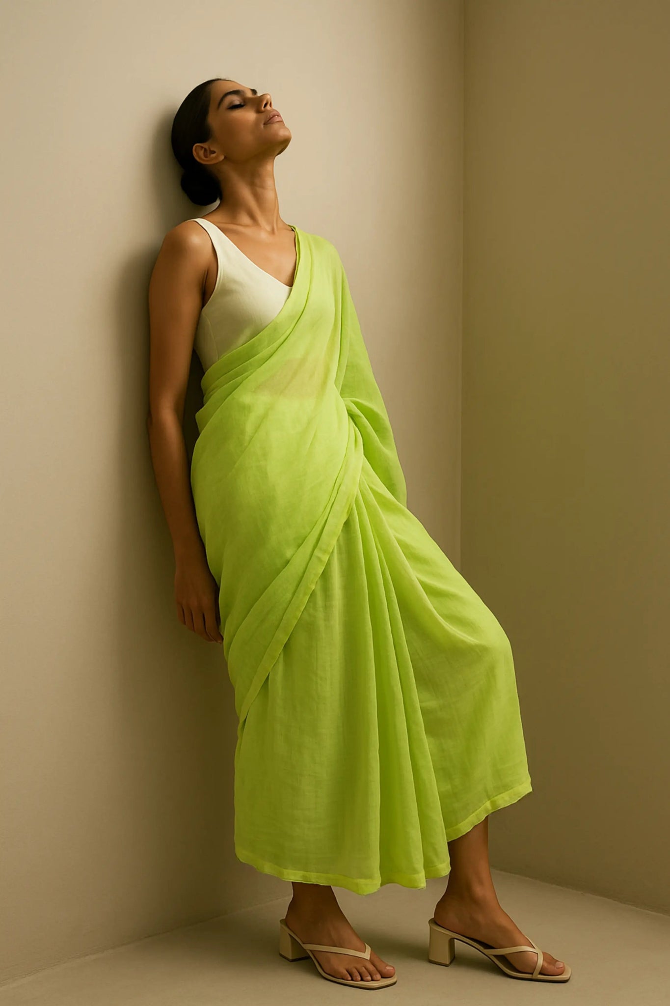 Urban Haze | Handloom Mul Cotton | Indidha Saree