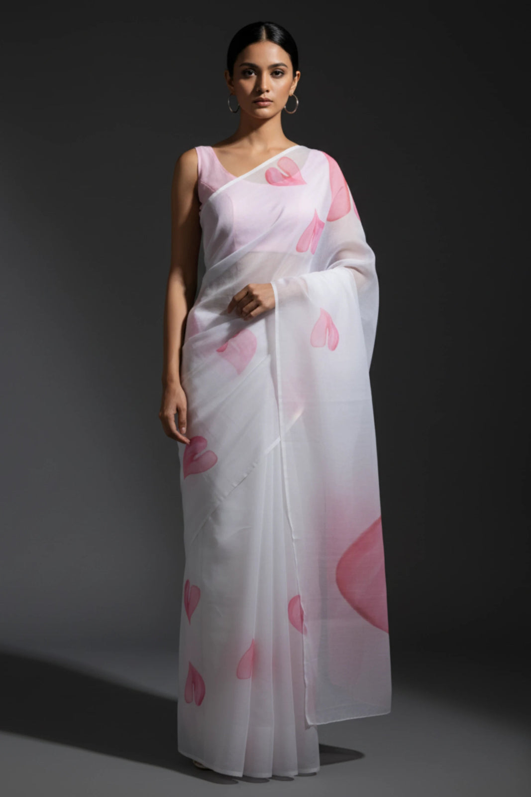 WHITE ROSE  | Organza | Indidha Saree