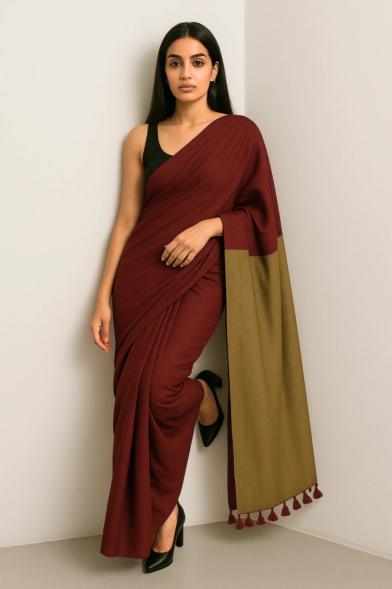 WINE MIRAGE | Acrylic Cotton | Indidha Saree