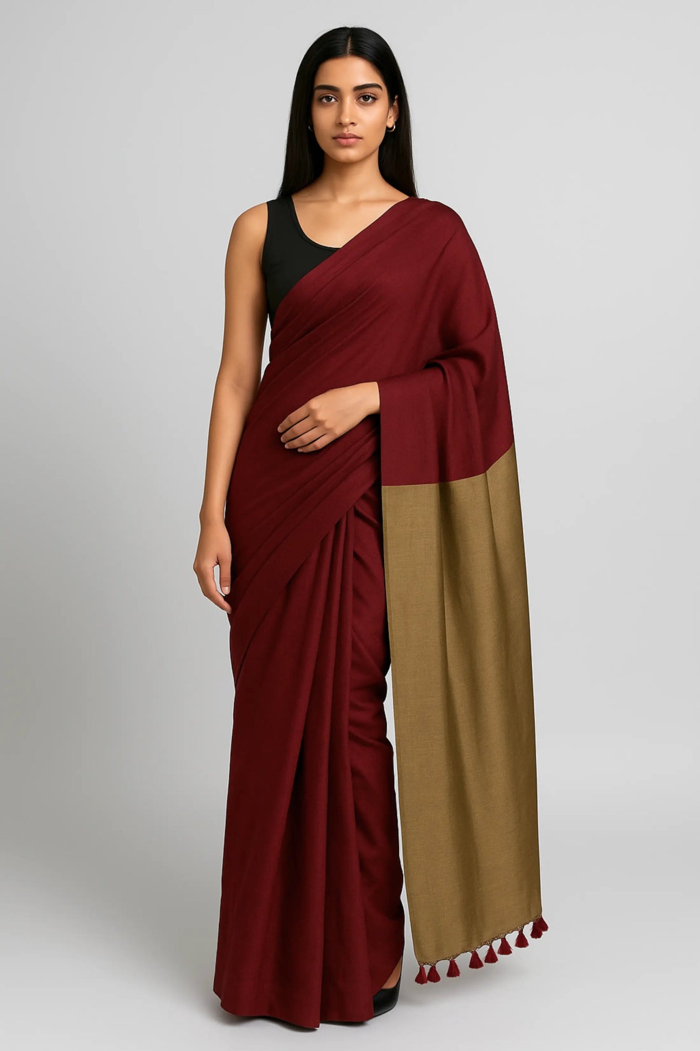 WINE MIRAGE | Acrylic Cotton | Indidha Saree