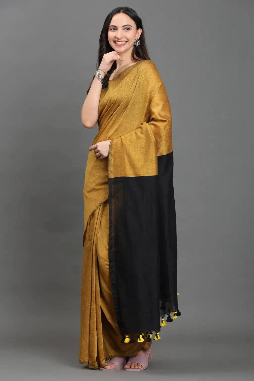 Zafran Noir | Cotton | Indidha Saree