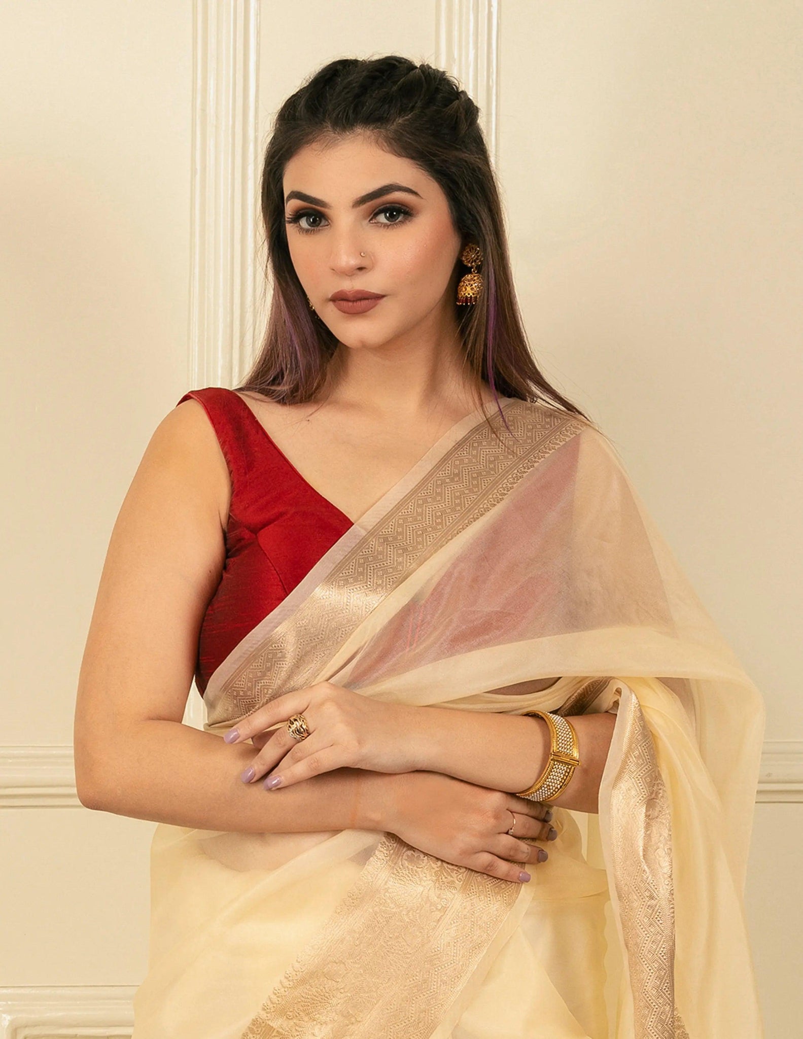 KOLAM | Organza with Banarasi Border | Indidha Saree