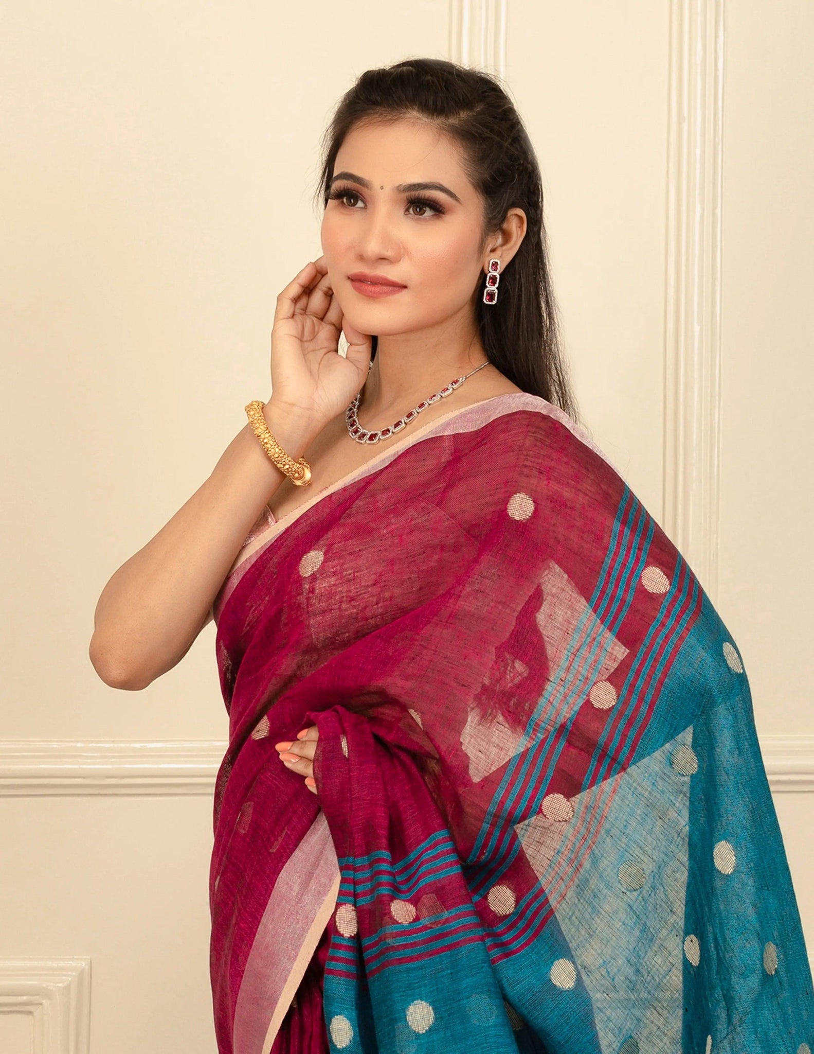 RAINDROP | Linen | Indidha Saree