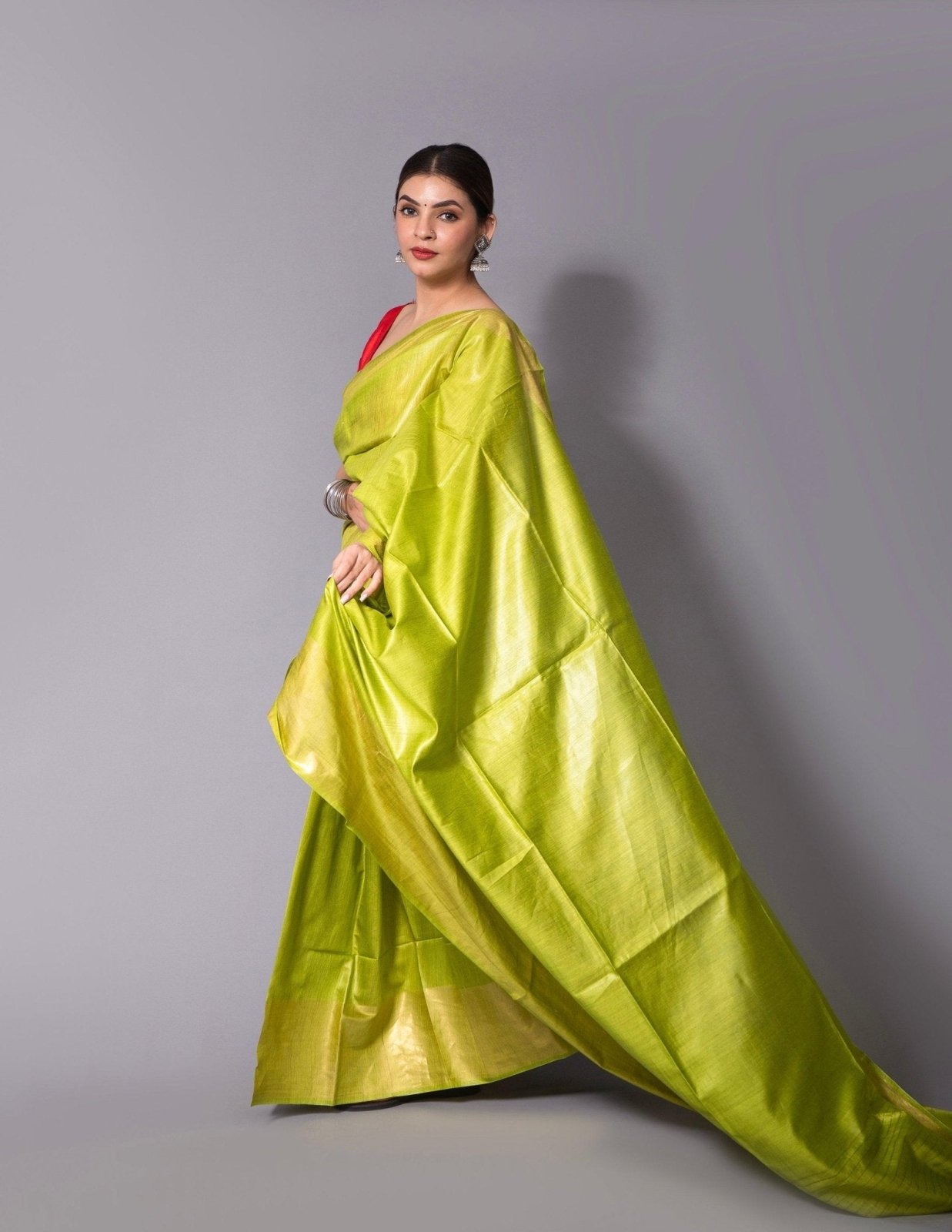 GOLDEN PARROT | Muga Silk | Indidha Saree