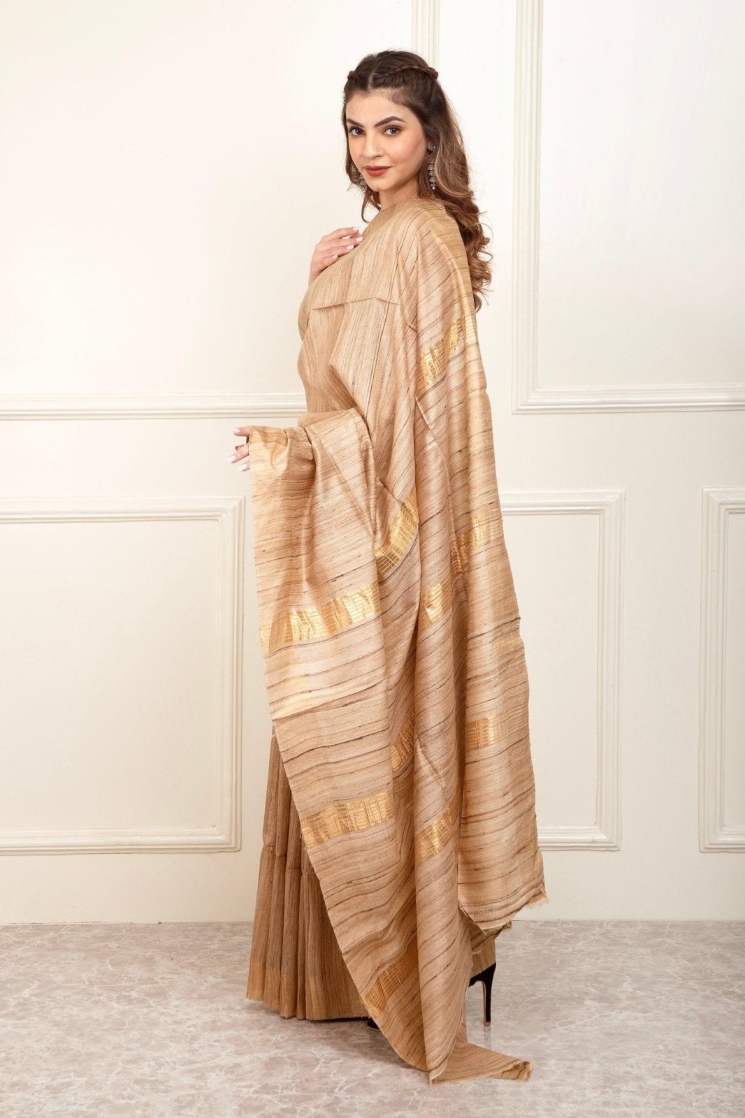 GRIT GAMINI | Tussar Ghicha Silk | Indidha Saree