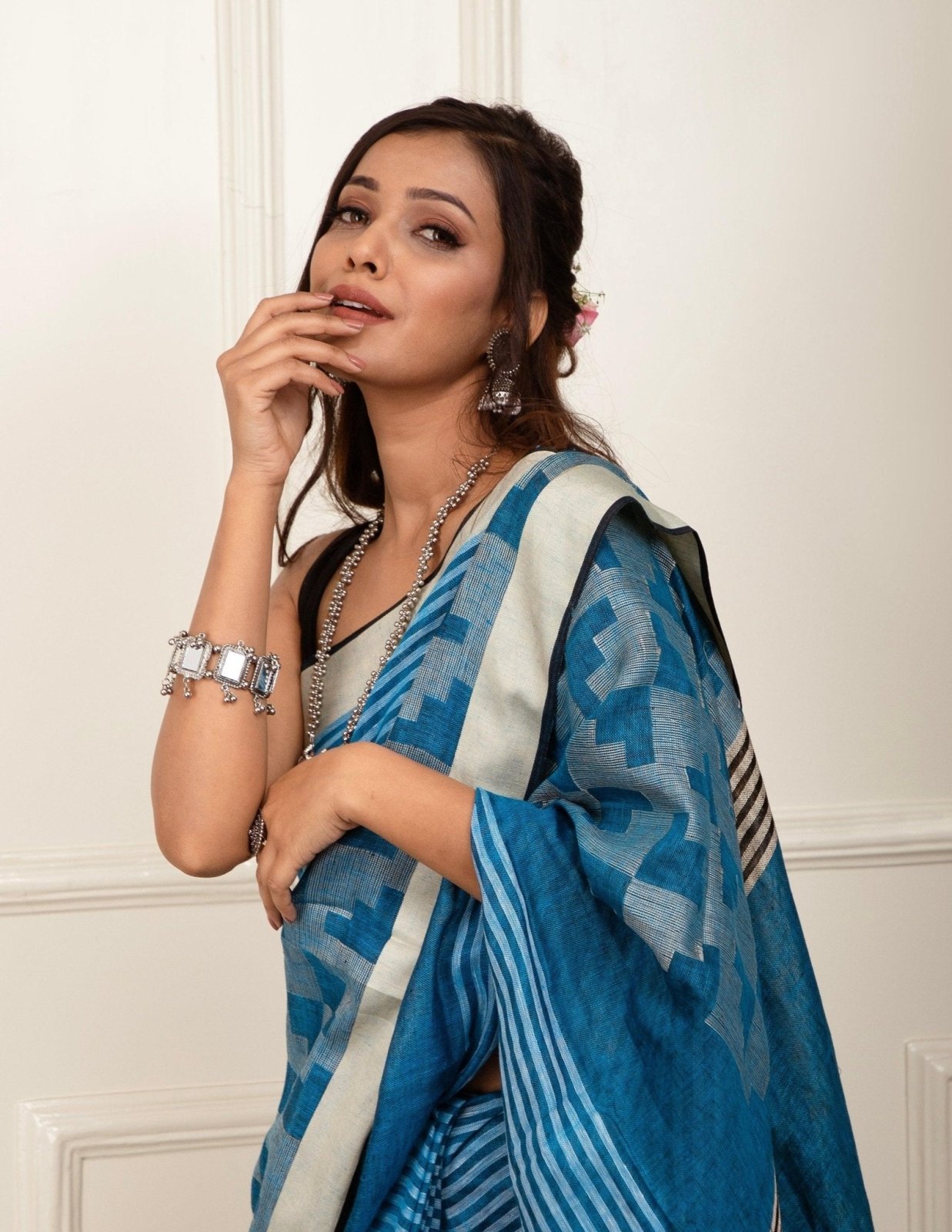 ZIG LINE | Linen | Indidha Saree