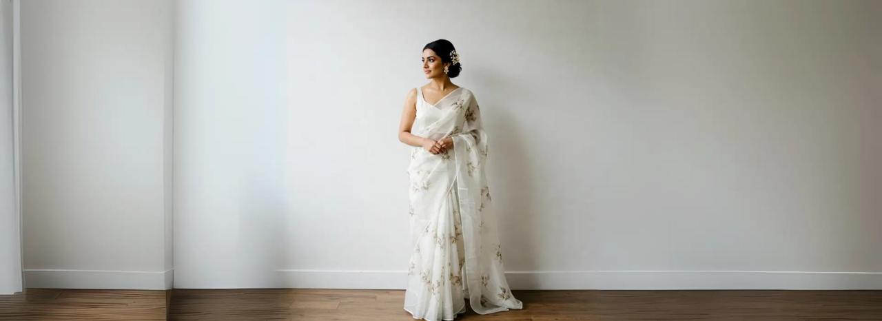 Minimalist Glamour: Why Organza Sarees Are Perfect for Modern Brides