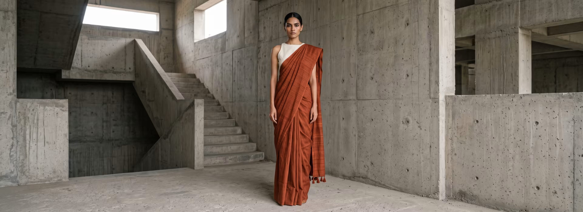 High-Neck vs Sweetheart Blouses: Which Works Better with a Rust Saree?