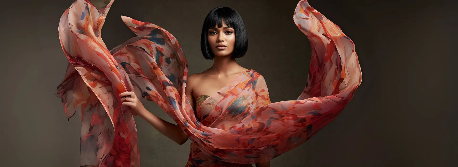 Printed Organza Sarees for Girls Who Don't Wear Sarees.