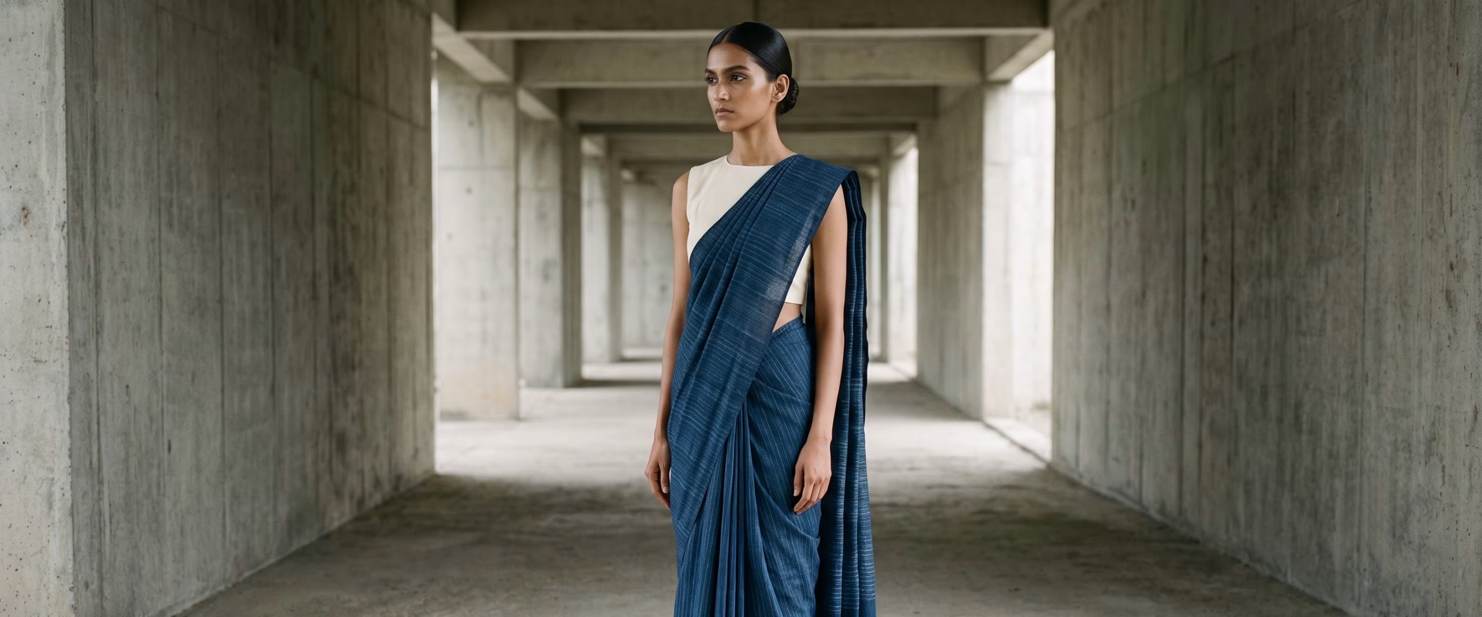 Blouse Colors That Work with an Indigo Cotton Saree