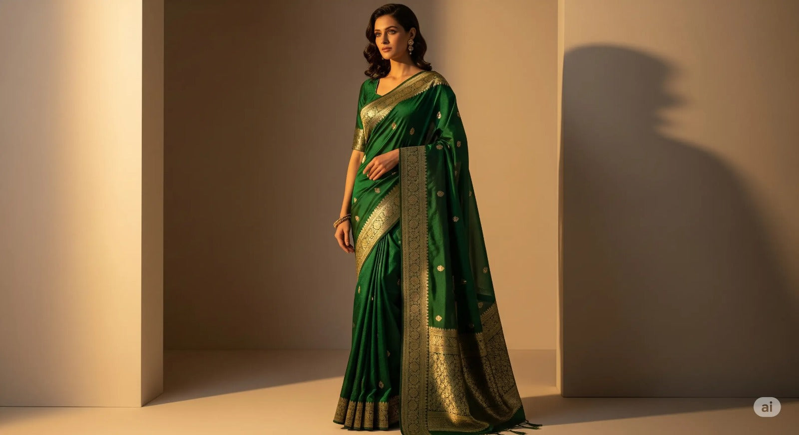 Bottle Green Saree: A Timeless Statement of Elegance