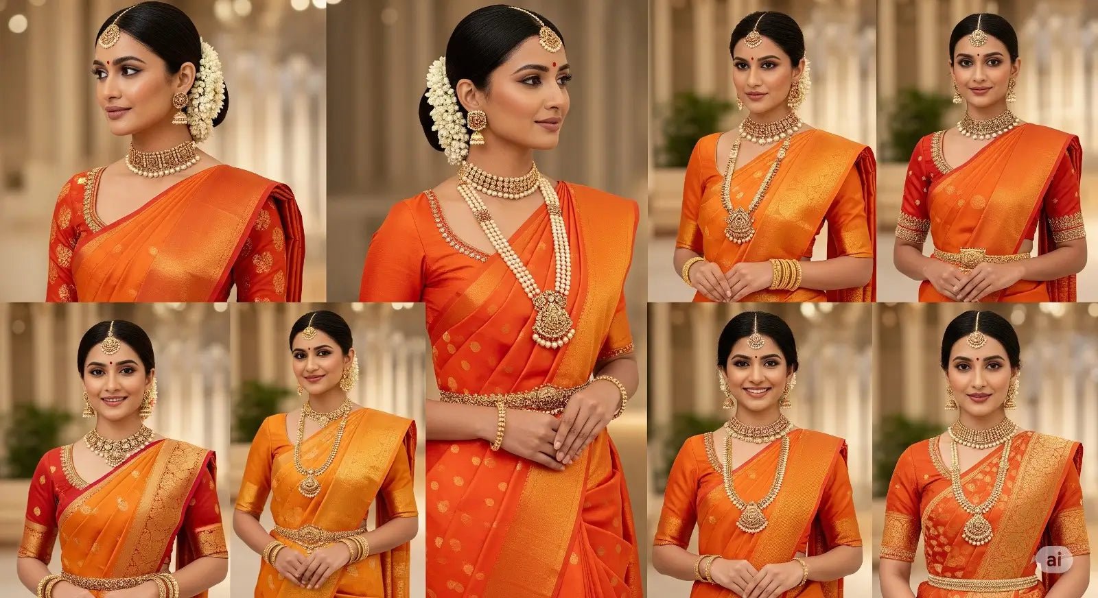 Designer Orange Embroidered Sarees for Festive & Wedding Looks