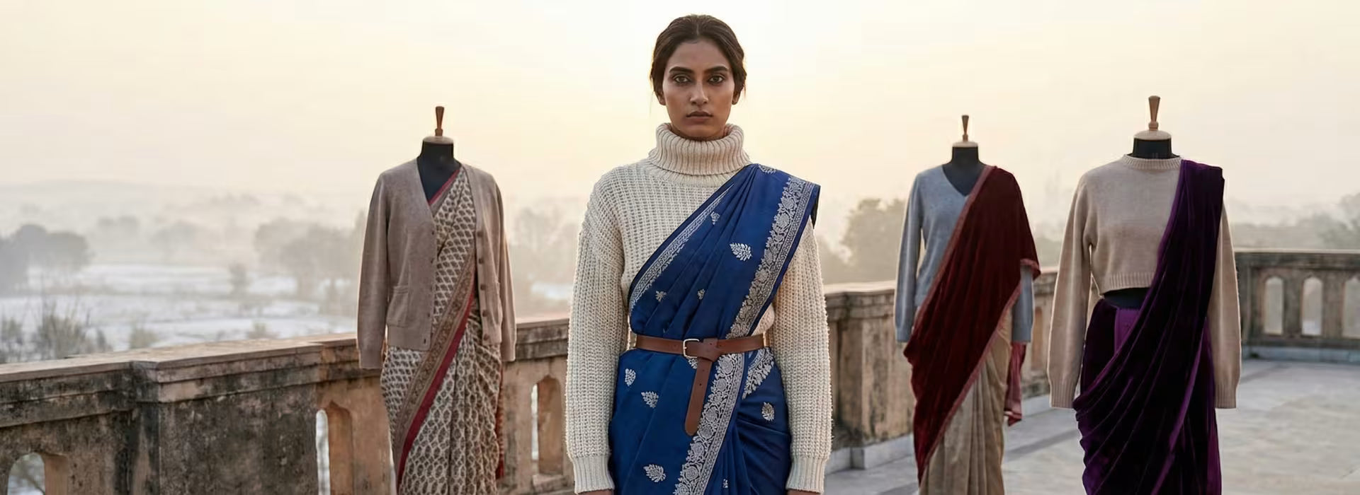 5 Ways to Style Your Sweater with Sarees This Winter