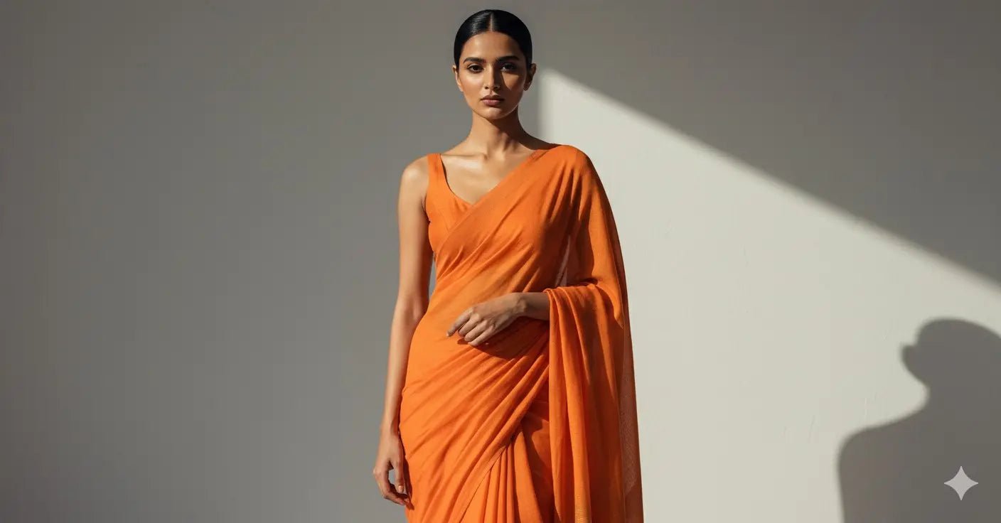 Navratri Day 7 Style Guide: Bold and Beautiful in Orange Sarees.
