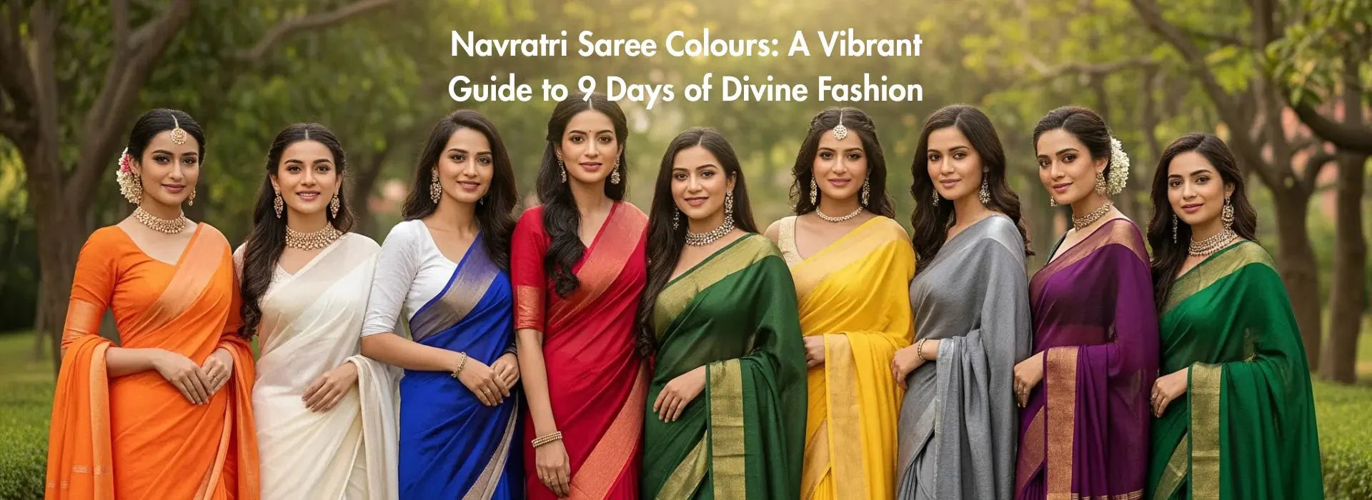 Navratri Saree Colours: A Vibrant Guide to 9 Days of Divine Fashion.