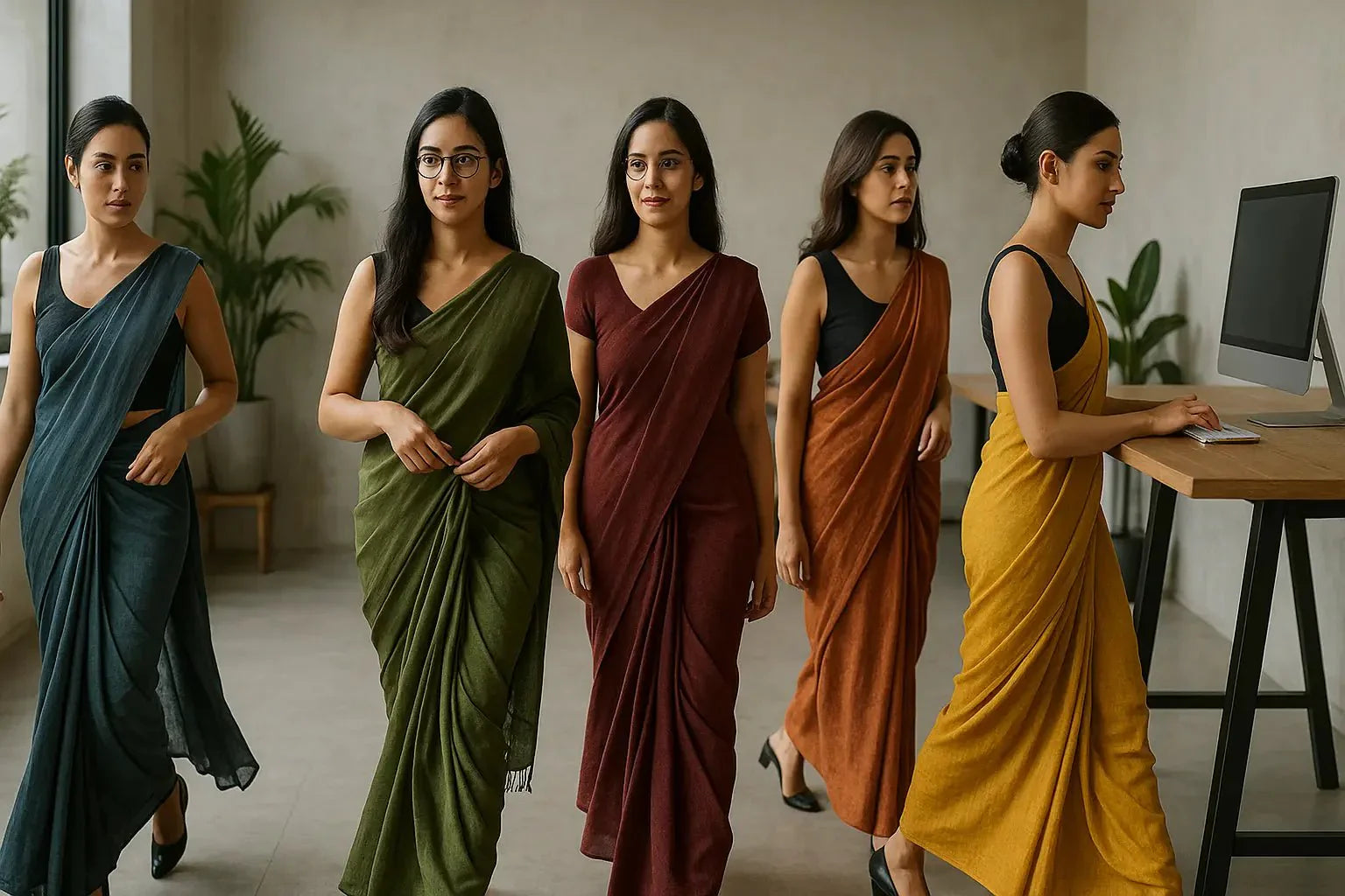 Office Wear Saree Color Guide: What to Wear from Monday to Friday.