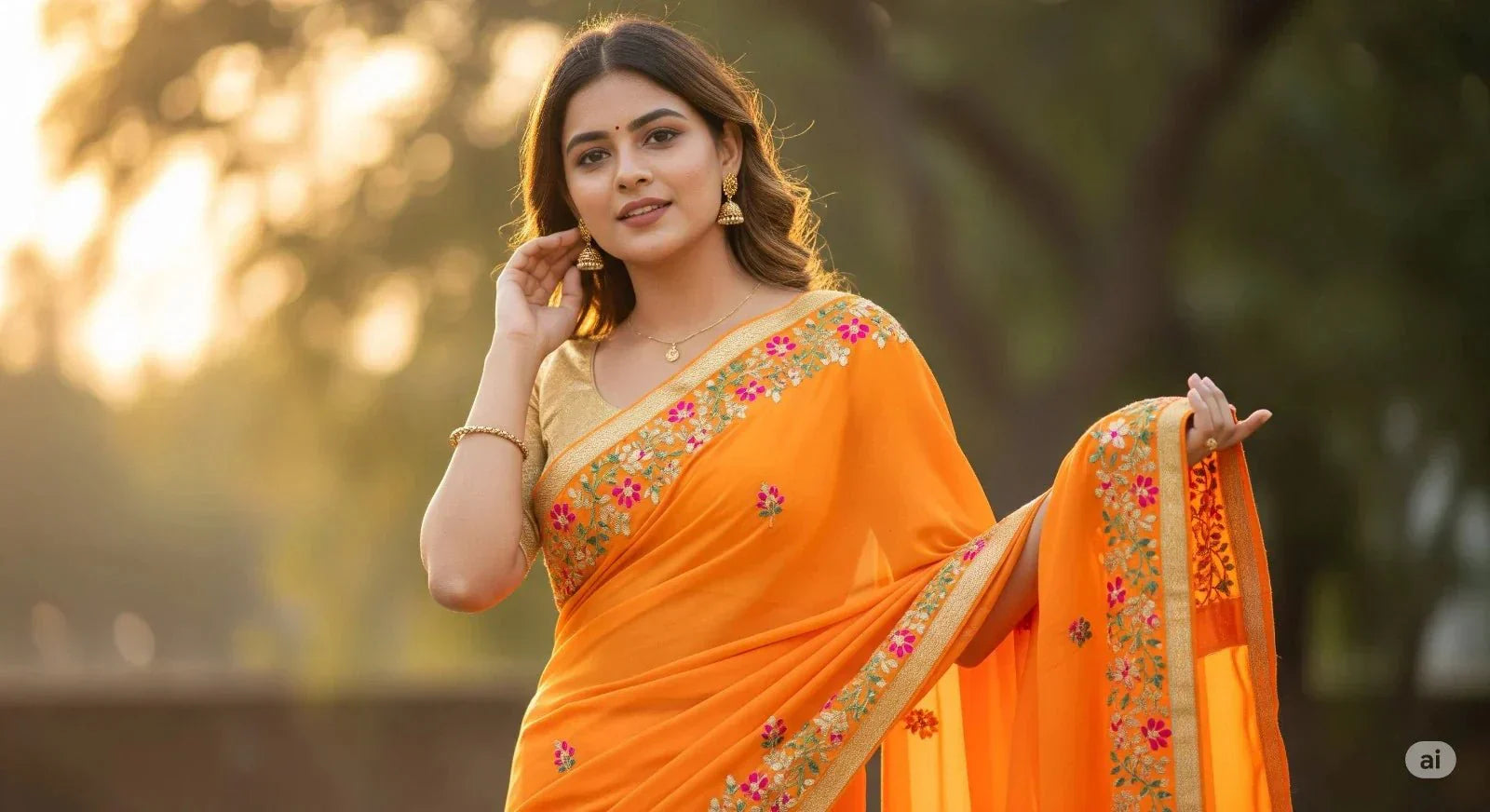 Orange Sarees: The Energy of Festive Days