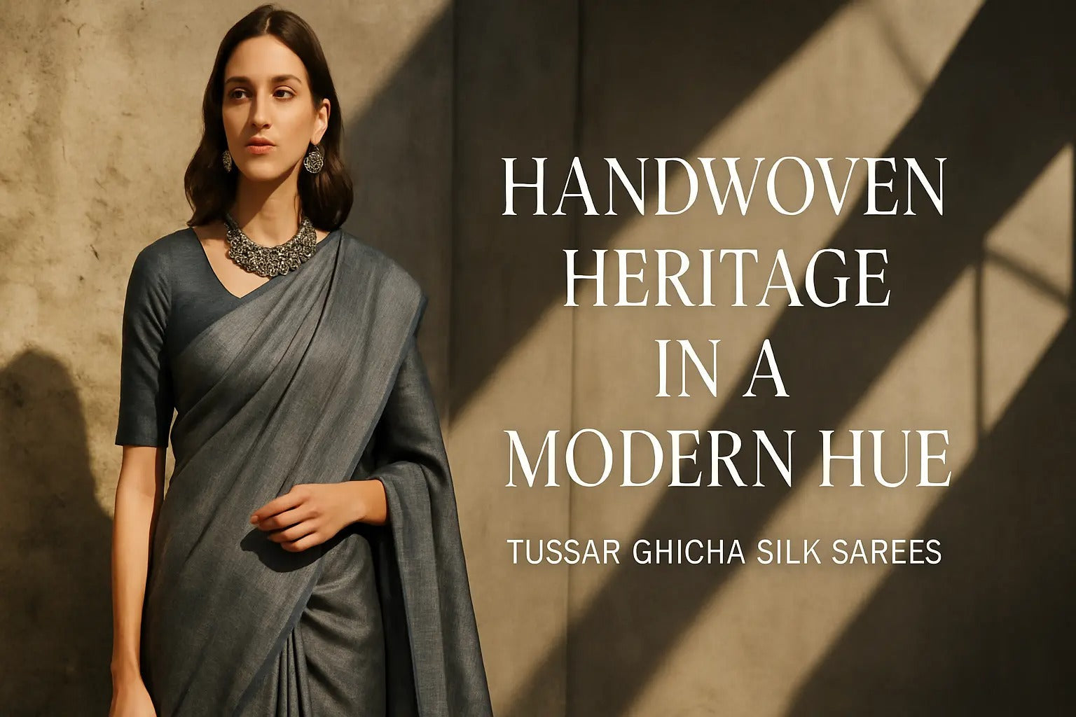 Tussar Ghicha Silk Saree: Handwoven Heritage in a Modern Hue