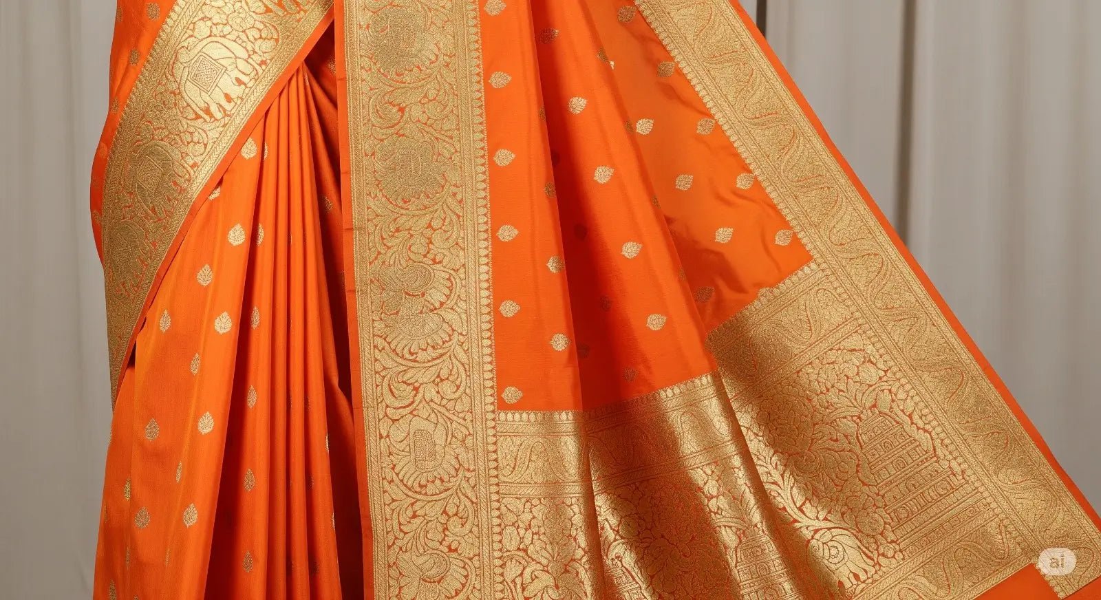 Shop Pure Orange Kanchipuram Silk Sarees Online in India 2025