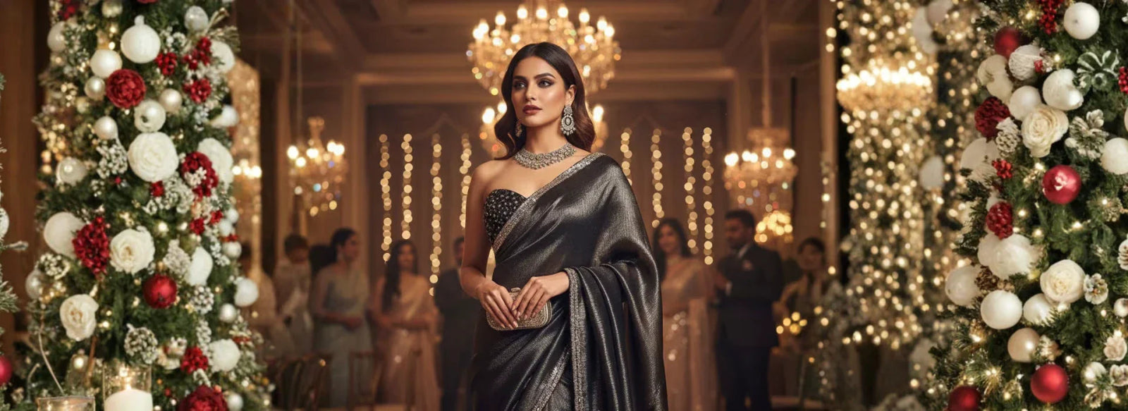 The Luxurious Shine of Black Tissue Sarees: Perfect for Parties and Celebrations