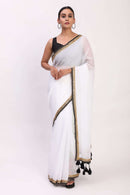Quiet Contrast | Mul Cotton | Indidha Saree