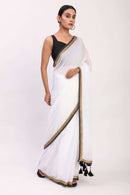 Quiet Contrast | Mul Cotton | Indidha Saree