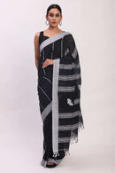 Shyamal Rekha Cotton , a black saree