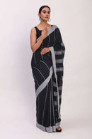 Shyamal Rekha Cotton , a black saree