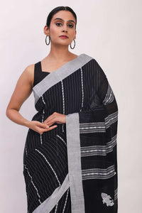 Shyamal Rekha Cotton , a black saree