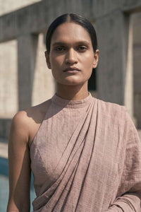 Gypsum Ash | Slub Cotton | Indidha Saree