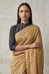 GLIDED GOLD | Linen Tissue | Indidha Saree