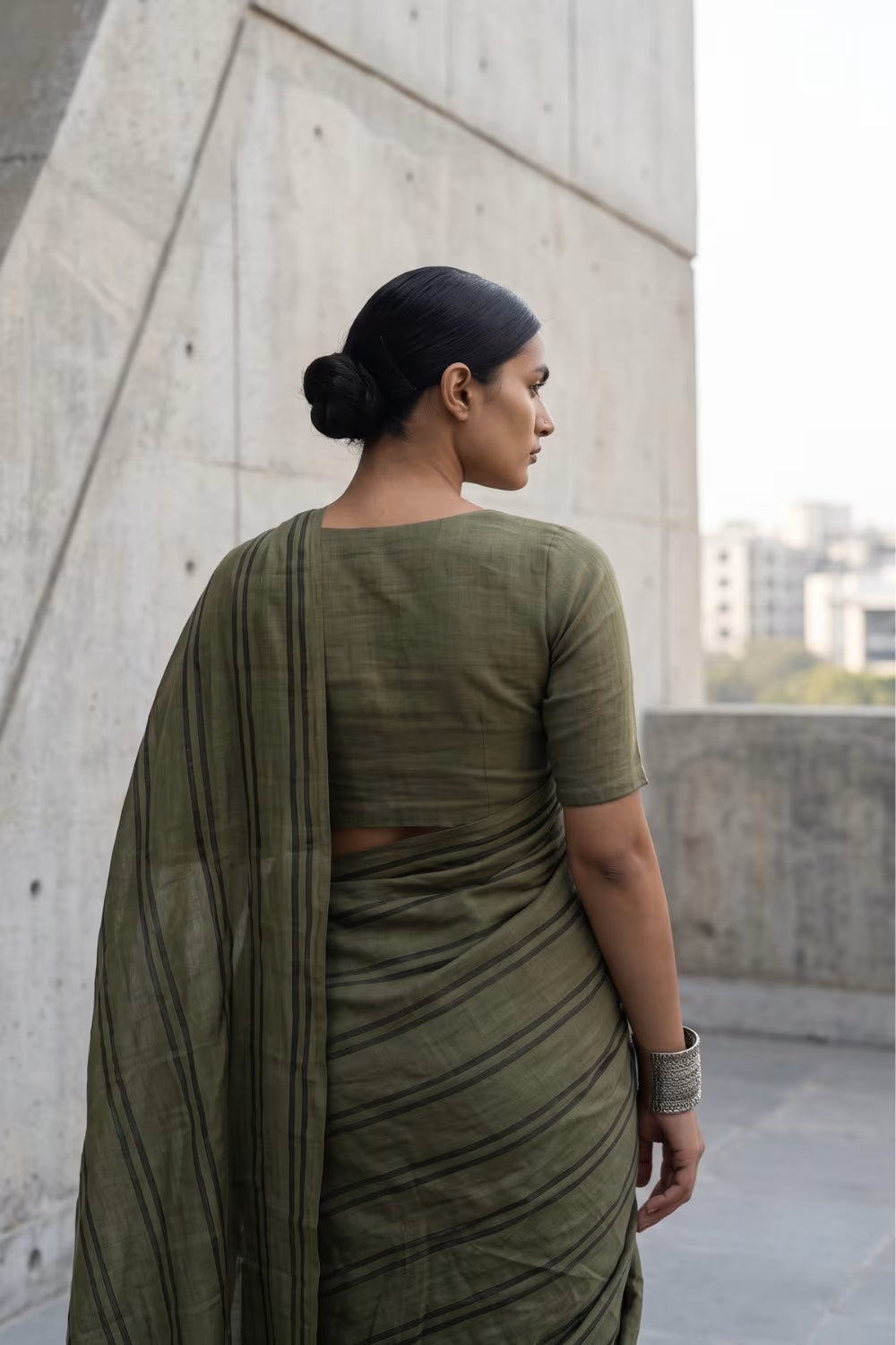 Moss Stride | Slub Cotton | Indidha Saree