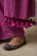 Aniline Plum | Mul Cotton | Indidha Saree