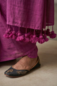 Aniline Plum | Mul Cotton | Indidha Saree