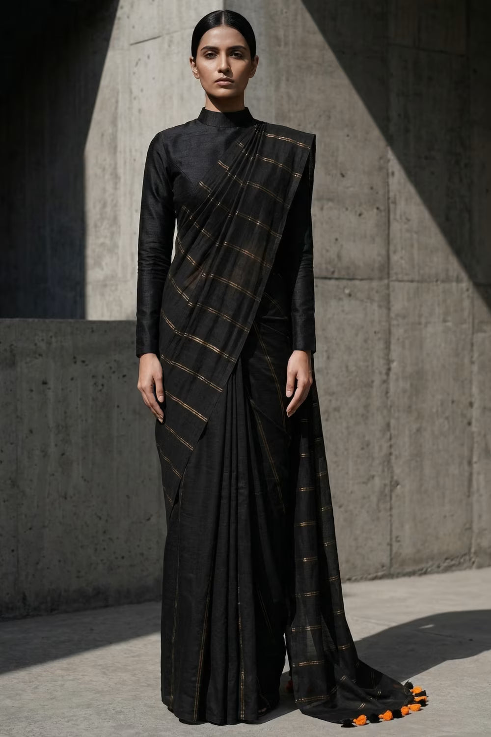 MIDNIGHT GLIMMER | Cotton | Indidha Saree