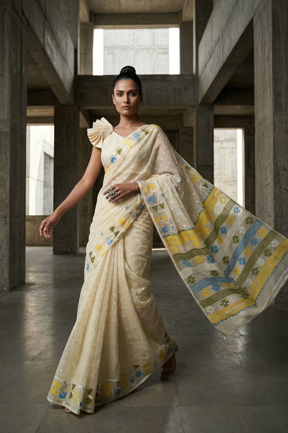 DEWDROP DREAMS | Pure Cotton | Indidha Saree