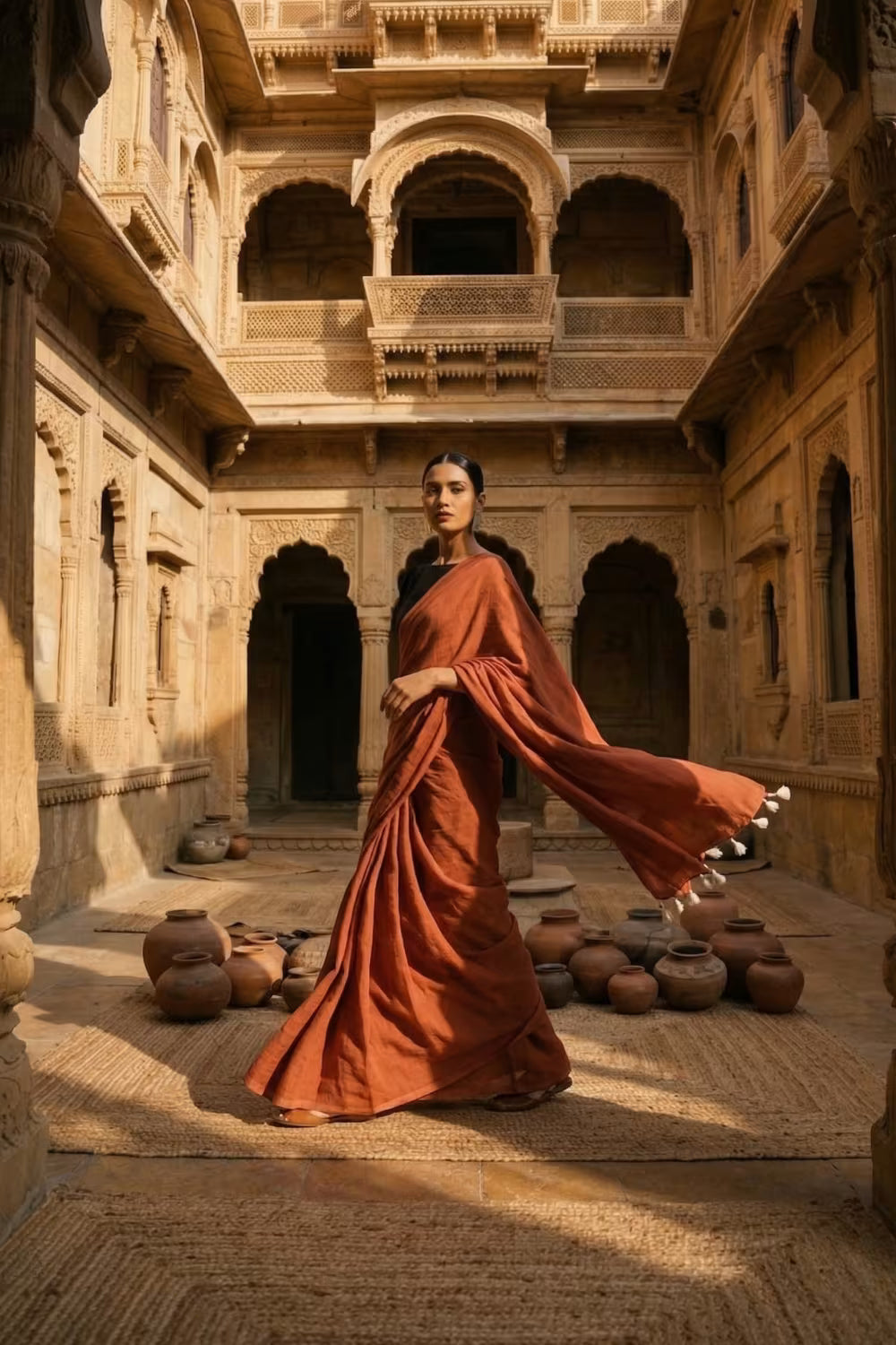 Ember Drape | Mul Cotton | Indidha Saree