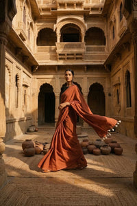 Ember Drape | Mul Cotton | Indidha Saree