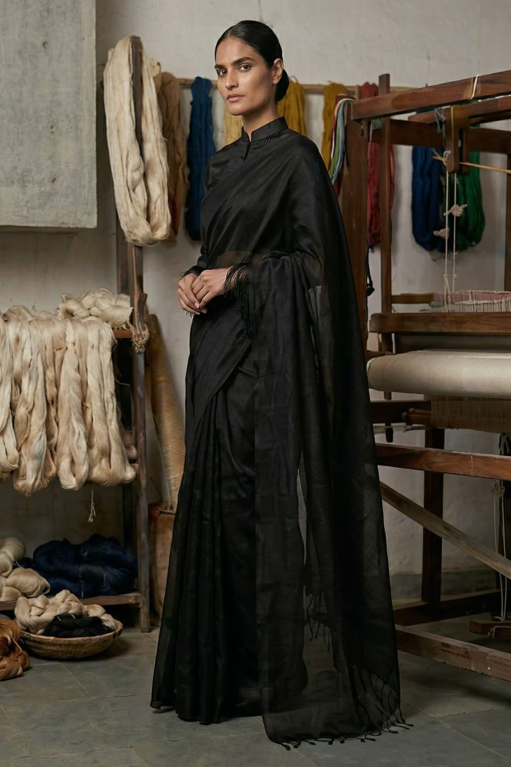 CHARCOAL DUST | Tissue | Indidha Saree