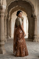 CREST | Organza Kota Embroidery | Indidha Saree
